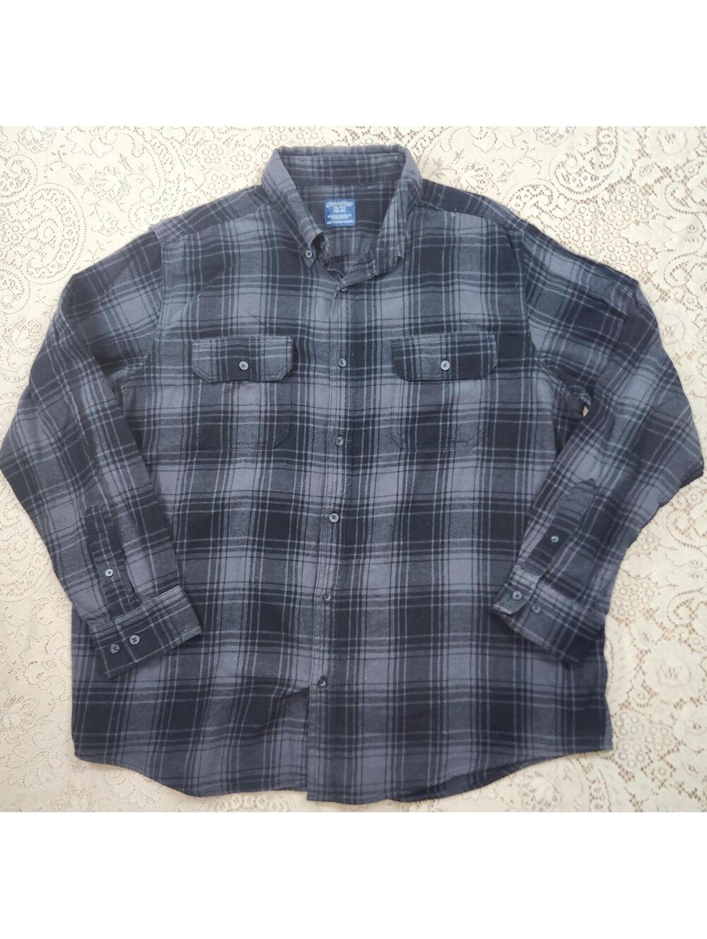 Faded Glory Men’s Plaid Button Down Long Sleeve Flannel Shirt Size X-Large 46-48